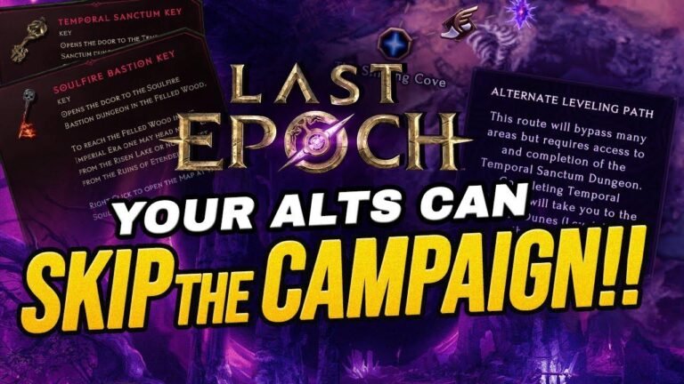 You have the option to bypass the campaign with your alternate characters in Last Epoch!