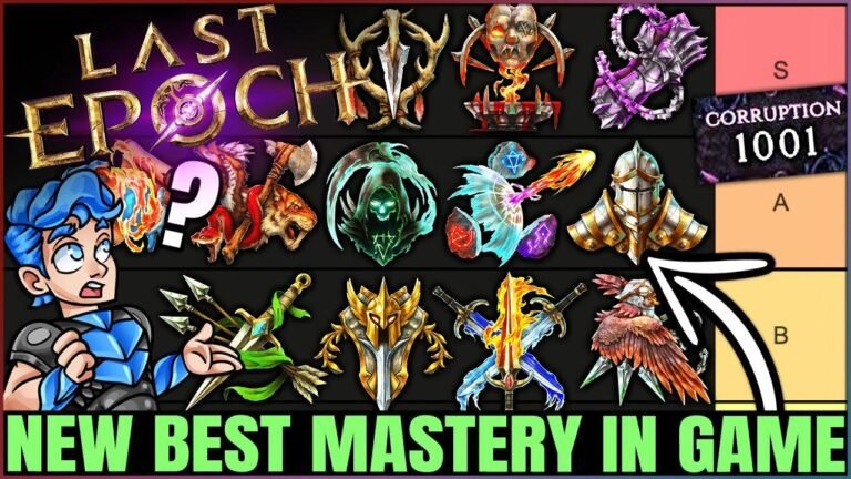 Discover the best mastery in Last Epoch – class and mastery tier rankings, with 1000 corruption OP builds!