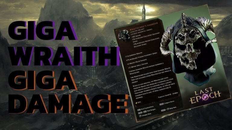 Last Epoch 1.0 | GIGA Wraithlord Endgame (Necro) Build" - Améliorée pour Last Epoch version 1.0, cette GIGA Wraithlord Endgame (Necro) Build offre un gameplay optimisé pour le contenu de fin de partie.