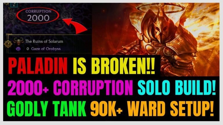 Check out the incredible new solo build for Paladins in the ENDGAME! With 2000+ Corruption and 90K+ Ward, this tank build is practically unkillable in Last Epoch!