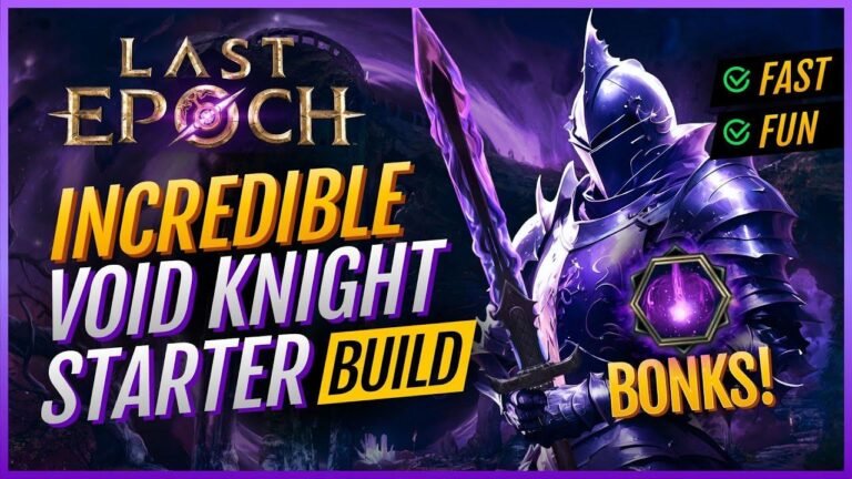 Erasing Strike / Warpath Void Knight is a great choice for beginners in Last Epoch. Check out our leveling starter build guide!