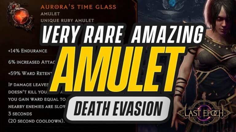 Rare and Amazing Last Epoch Amulet with High Death Evasion